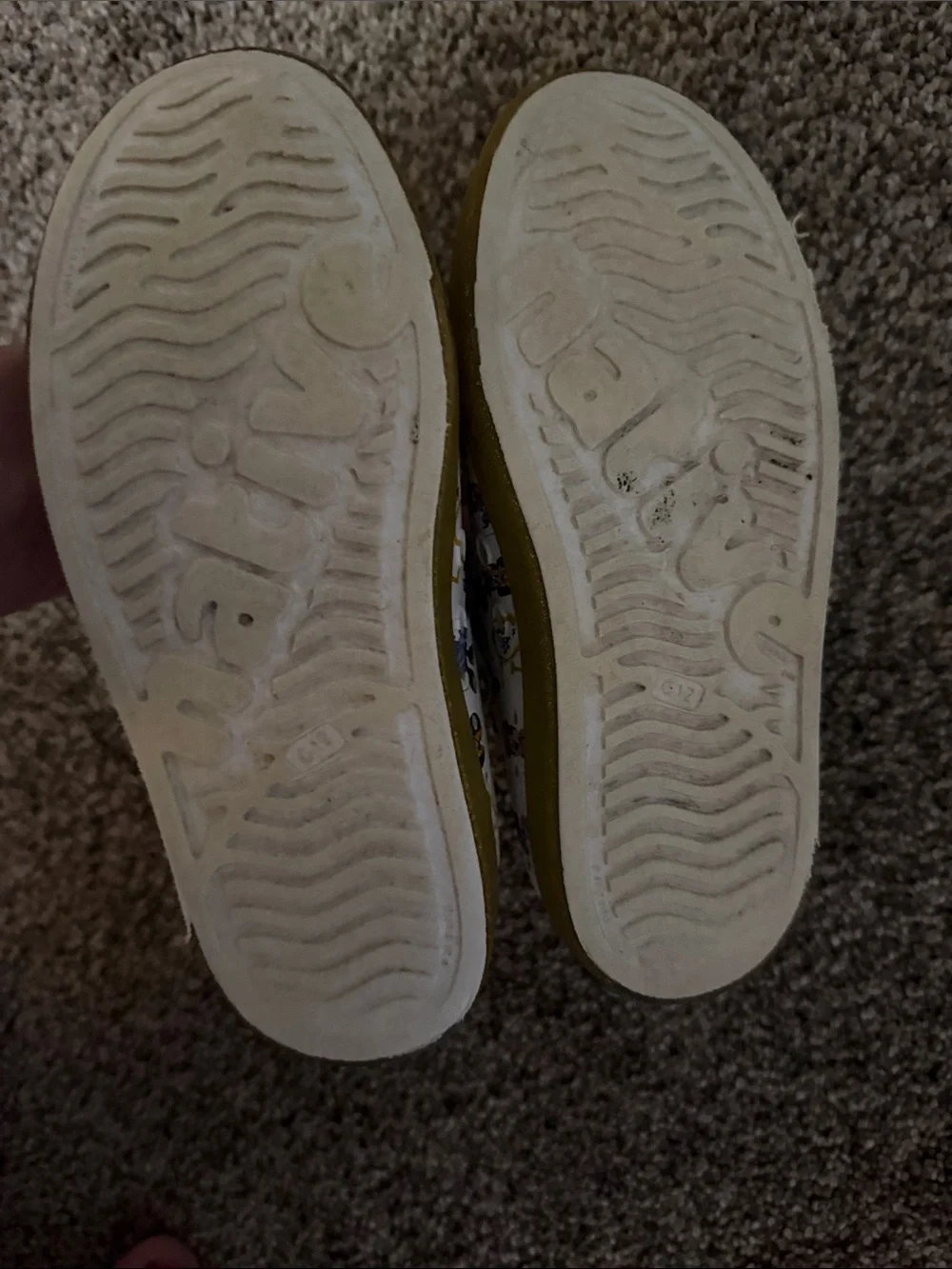 Kids' White & Gold Mickey Print Slip-On Shoes native Disney World 50th